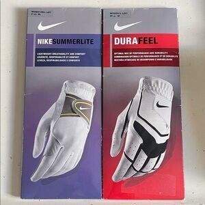 2 Nike Women Left Summerlite Size ML 21cm/Nike Durafeel Left M 20cm Golf Gloves